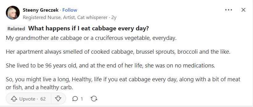 What happens if I eat cabbage everyday