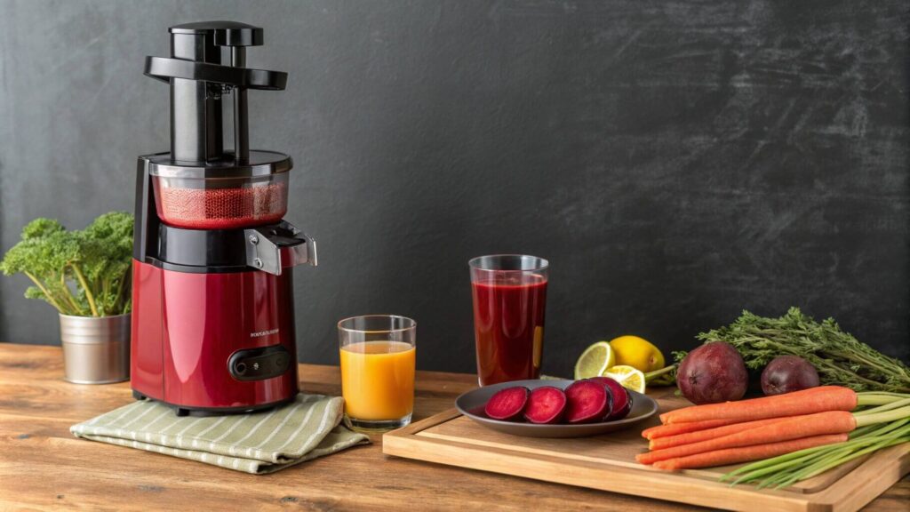 Beet Blast Energy Shot with orange carrot and lemon